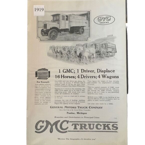 Vintage 1919 General Motors Truck Company GMC Ad Advertisement - Picture 3 of 4